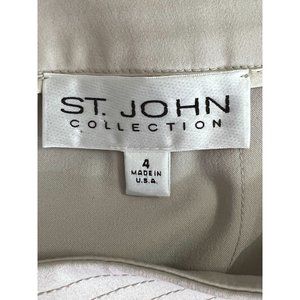 St. John Collection S 4 Skirt Light Tan Soft Fabric Beautiful Fabric/Stitch